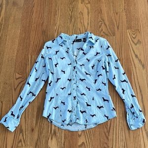 NY&CO Dachshund print button down